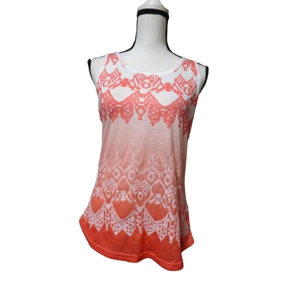 EverMour Sequin Embellished Tank Top, White/ Coral; Size M